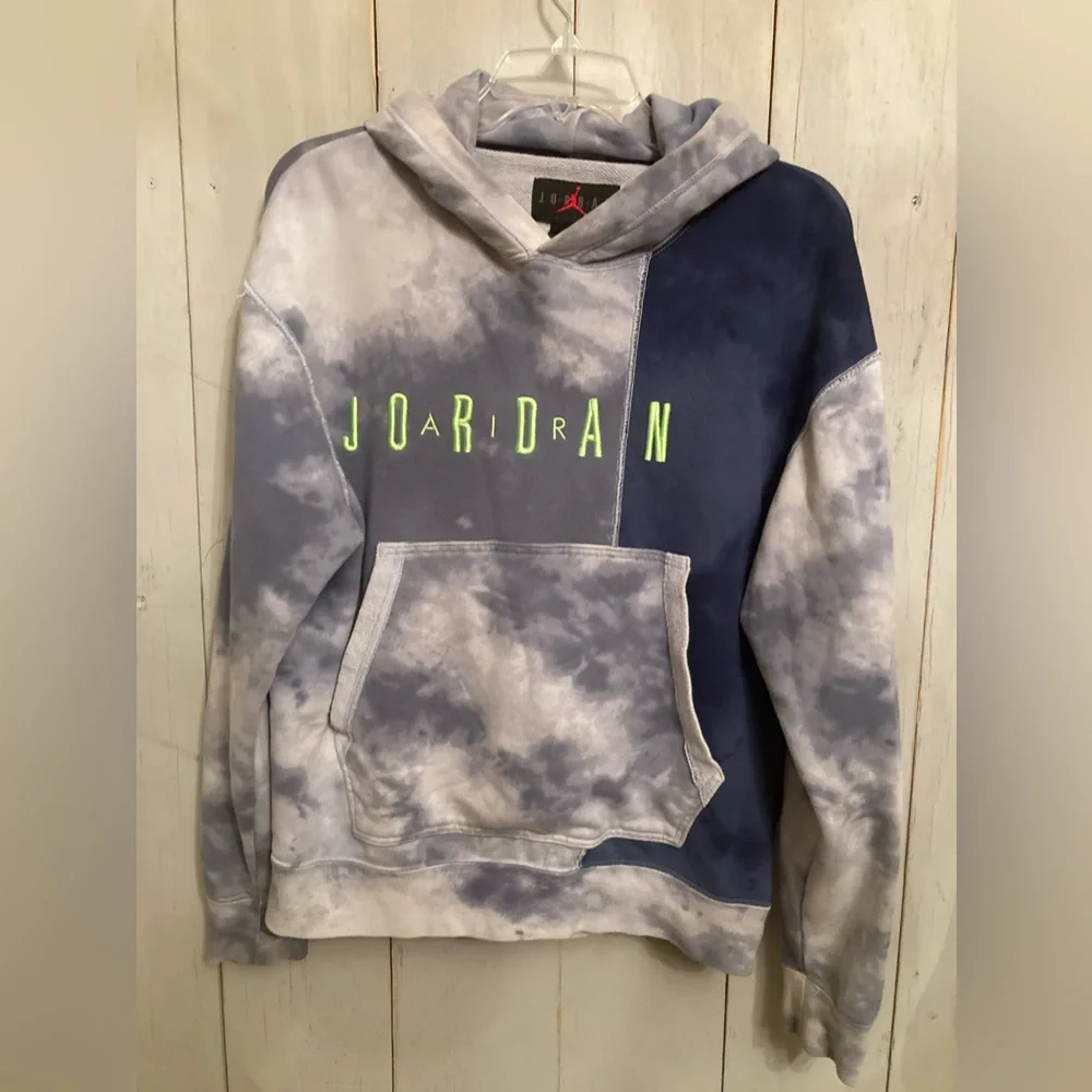 AIR JORDAN Sportswear DNA Pull-Over Hoodie CJ0226-406 Blue/Green Men’s‎ S…